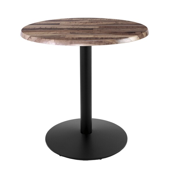 36" Tall In/Outdoor All-Season Table, 30" dia. Rustic Top